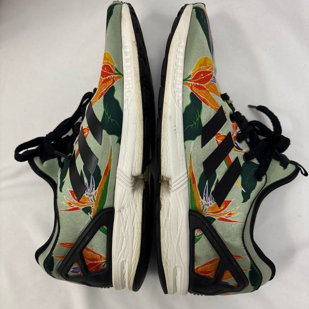 Adidas Originals Mens ZX FLUX NPS Blush Green Floral All Over Print Sneaker 10 - Picture 13 of 16